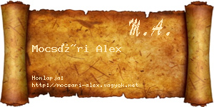 Mocsári Alex névjegykártya