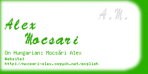 alex mocsari business card